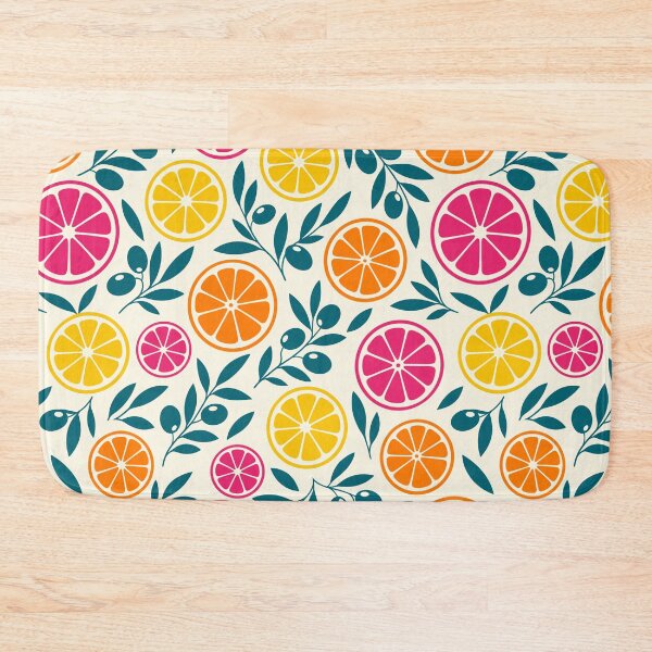 Item preview, Vibrant Retro Citrus Fruits and Olive Branches Seamless Pattern  designed and sold by DiNata.