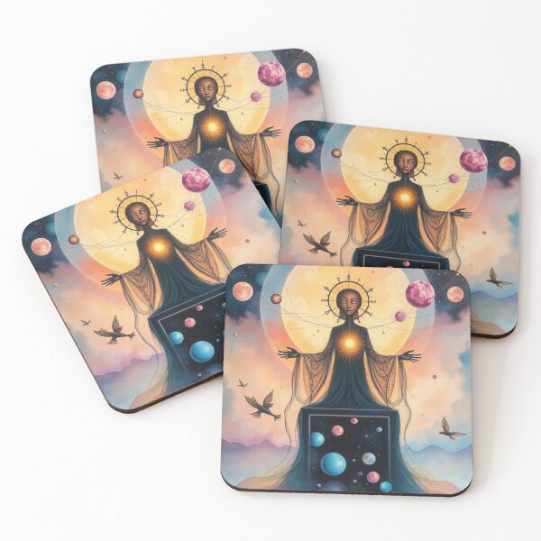 Item preview, Spiritual Statue, Universe and Chakras | Cosmic Energy Illustration designed and sold by RAISC.
