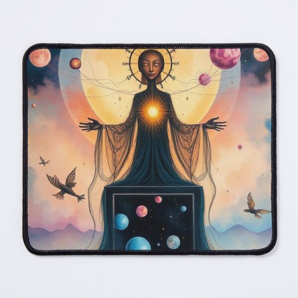 Item preview, Spiritual Statue, Universe and Chakras | Cosmic Energy Illustration designed and sold by RAISC.