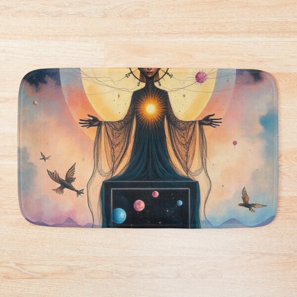 Item preview, Spiritual Statue, Universe and Chakras | Cosmic Energy Illustration designed and sold by RAISC.