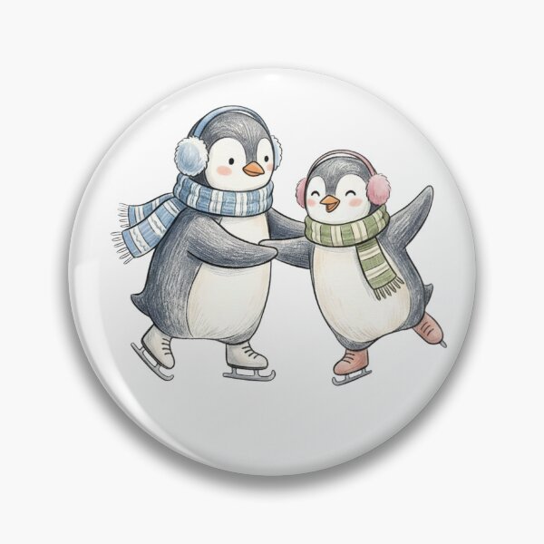 Item preview, Cute Penguins Ice Skating - Winter Magic Friends designed and sold by TaiwanMemory.