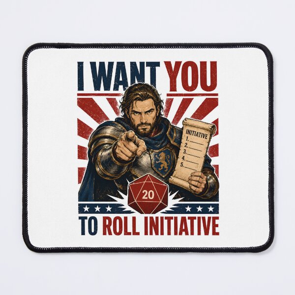 Item preview, I Want You To Roll Initiative Paladin Fighter Art designed and sold by Fenay Designs.