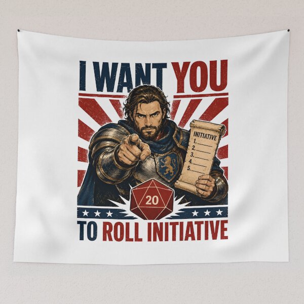 Item preview, I Want You To Roll Initiative Paladin Fighter Art designed and sold by Fenay Designs.
