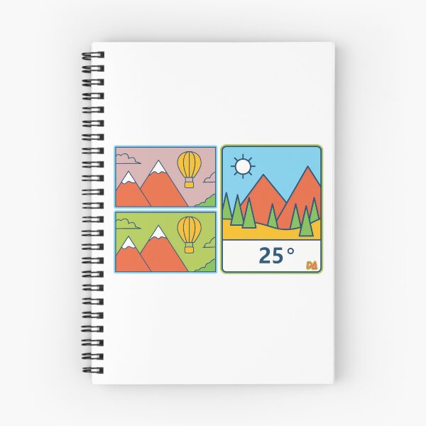 Item preview, Minimalist Travel Infographic 25 Degrees Mountain Landscape Hot Air Balloon Streetwear Graphic designed and sold by DesignArtist.ia.
