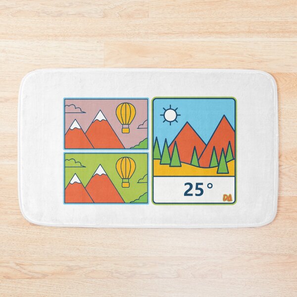 Item preview, Minimalist Travel Infographic 25 Degrees Mountain Landscape Hot Air Balloon Streetwear Graphic designed and sold by DesignArtist.ia.