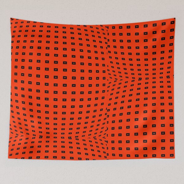 Item preview, Cyberpunk Orange Black Geometric Grid Pattern designed and sold by Yenday.