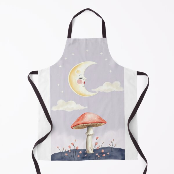 Item preview, Whimsical Watercolor Moon and Toadstool Illustration designed and sold by Vida e Arte.