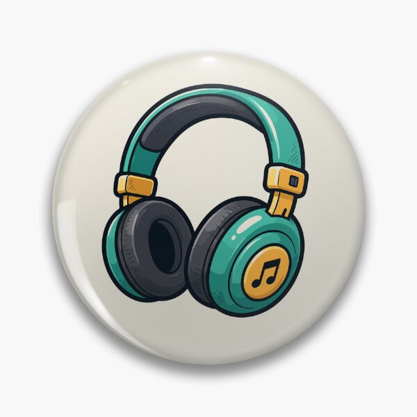 Item preview, Teal and Gold Headphones Music Lover Audio Gear Design designed and sold by American Spirit.