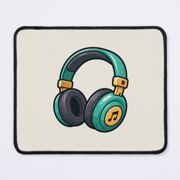 Item preview, Teal and Gold Headphones Music Lover Audio Gear Design designed and sold by American Spirit.