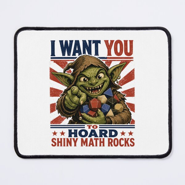 Item preview, Hoard Shiny Math Rocks Cute Dice Goblin Parody designed and sold by Fenay Designs.
