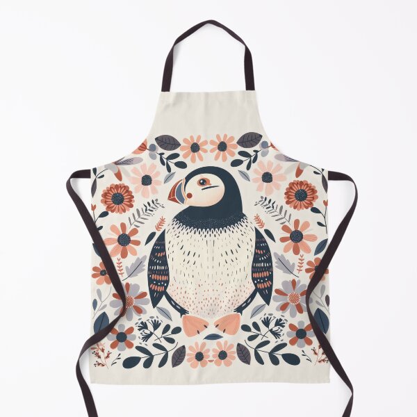Item preview, Scandinavian Folk Art, Floral Puffin designed and sold by xiao xuans.
