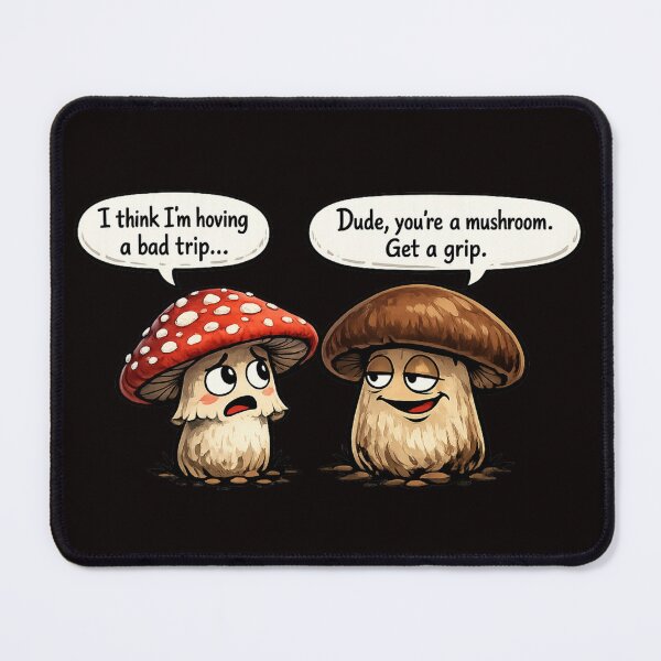 Item preview, Bad Trip? You're a Mushroom. Get a Grip. Funny Mushroom Cartoon designed and sold by Tadeusz1.