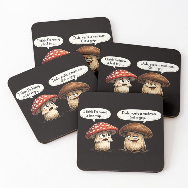 Item preview, Bad Trip? You're a Mushroom. Get a Grip. Funny Mushroom Cartoon designed and sold by Tadeusz1.