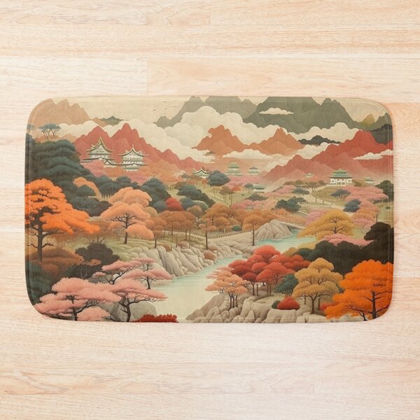 Item preview, Traditional Japanese Illustration - Autumn Day in a Japanese Village designed and sold by DaisukiTokyo.