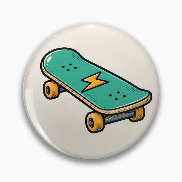 Item preview, Teal Skateboard with Yellow Lightning Bolt Skater Design designed and sold by American Spirit.