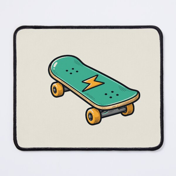 Item preview, Teal Skateboard with Yellow Lightning Bolt Skater Design designed and sold by American Spirit.