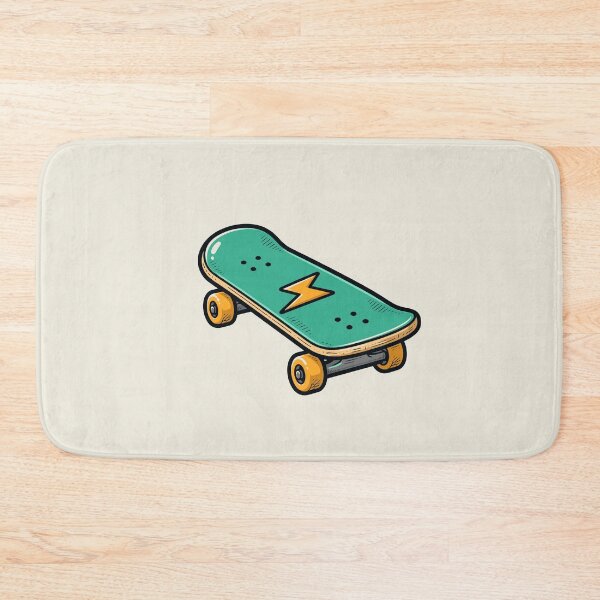 Item preview, Teal Skateboard with Yellow Lightning Bolt Skater Design designed and sold by American Spirit.