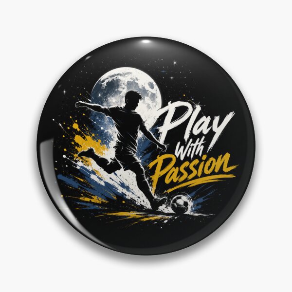 Item preview, Play With Passion Football Silhouette | Soccer Player Moon Night Graphic designed and sold by DoneAndDusted.