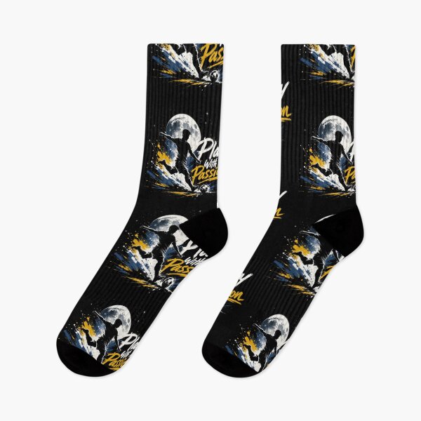 Item preview, Play With Passion Football Silhouette | Soccer Player Moon Night Graphic designed and sold by DoneAndDusted.