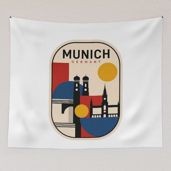 Item preview, Munich Germany Retro Minimalist City Skyline designed and sold by k3rstman1.