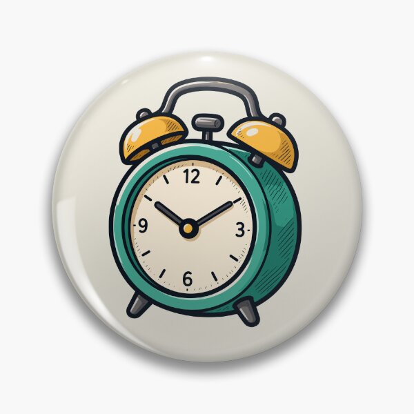 Item preview, Teal Retro Alarm Clock with Yellow Bells Time Management Design designed and sold by American Spirit.