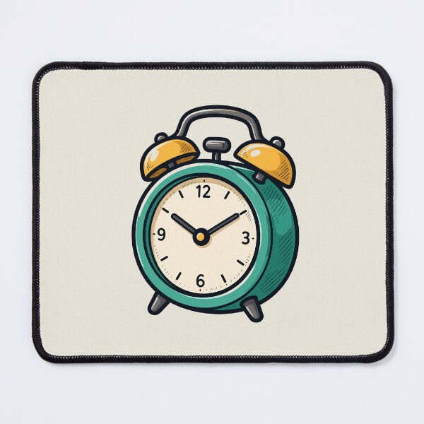 Item preview, Teal Retro Alarm Clock with Yellow Bells Time Management Design designed and sold by American Spirit.
