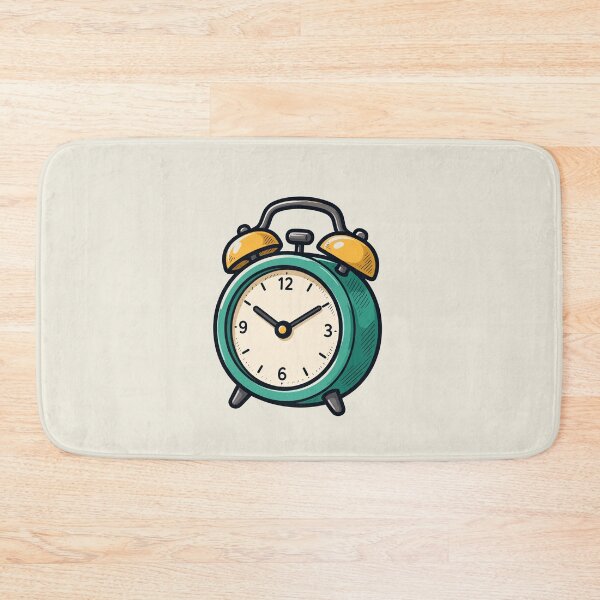 Item preview, Teal Retro Alarm Clock with Yellow Bells Time Management Design designed and sold by American Spirit.