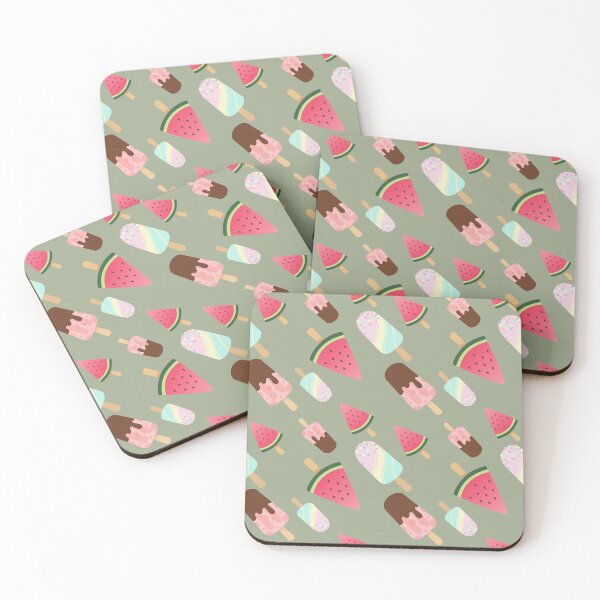 Item preview, Cute Watermelon and Summer Ice Cream Popsicles Pattern designed and sold by Nikola Dio.