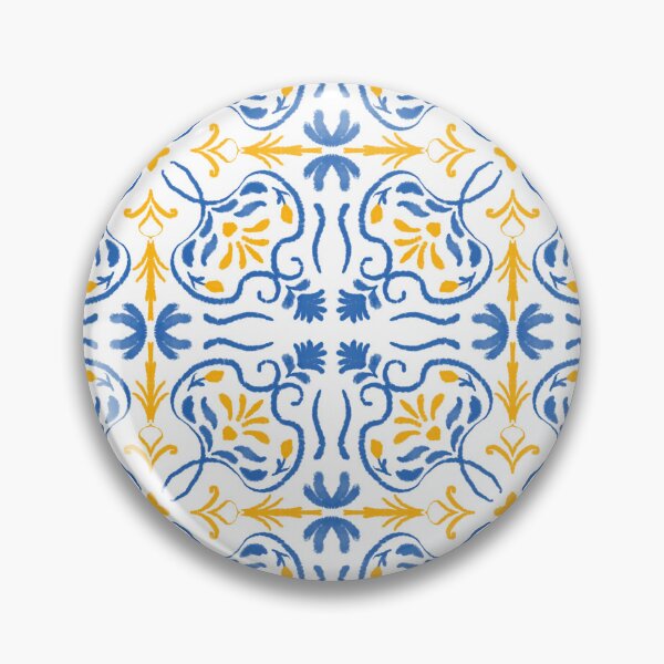 Item preview, Blue Golden Floral Mediterranean Summer designed and sold by sunsmilestudio.