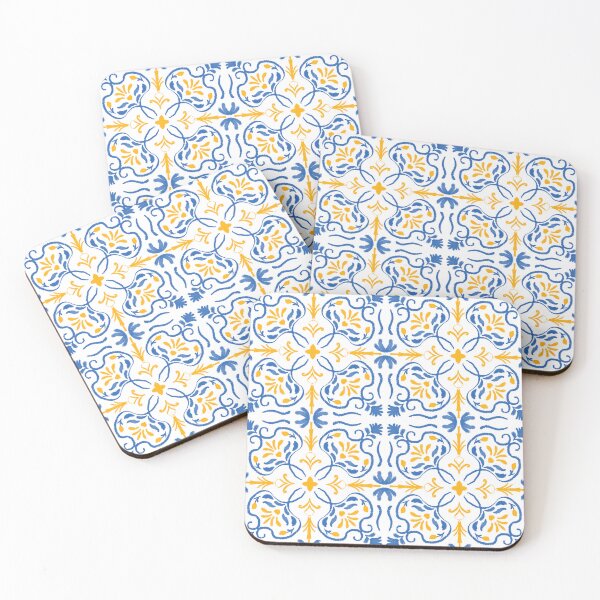 Item preview, Blue Golden Floral Mediterranean Summer designed and sold by sunsmilestudio.