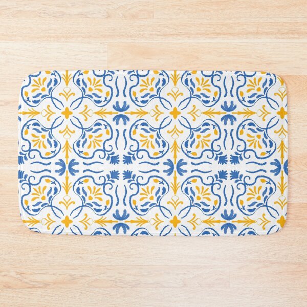 Item preview, Blue Golden Floral Mediterranean Summer designed and sold by sunsmilestudio.