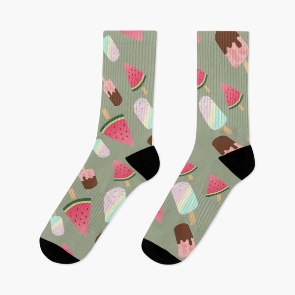 Item preview, Cute Watermelon and Summer Ice Cream Popsicles Pattern designed and sold by Nikola Dio.