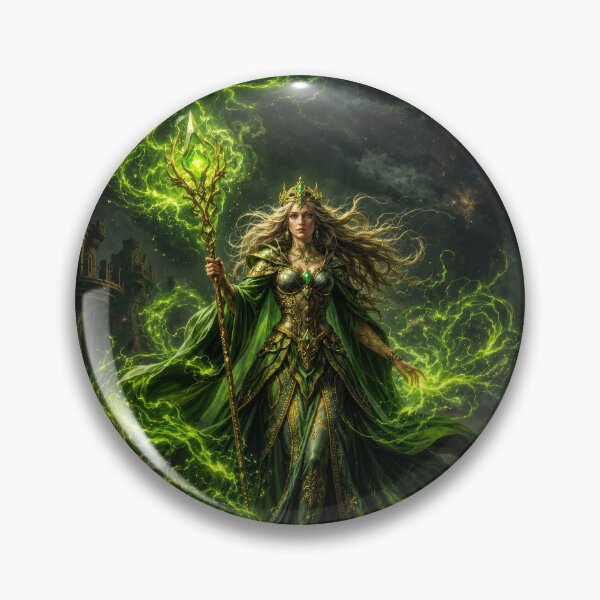 Item preview, Emerald Crystal Sorceress Queen | Green Arcane Magic Fantasy Art designed and sold by DrakariArt.