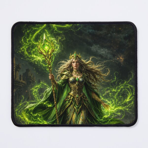 Item preview, Emerald Crystal Sorceress Queen | Green Arcane Magic Fantasy Art designed and sold by DrakariArt.