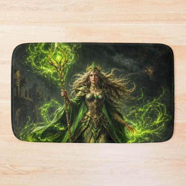 Item preview, Emerald Crystal Sorceress Queen | Green Arcane Magic Fantasy Art designed and sold by DrakariArt.
