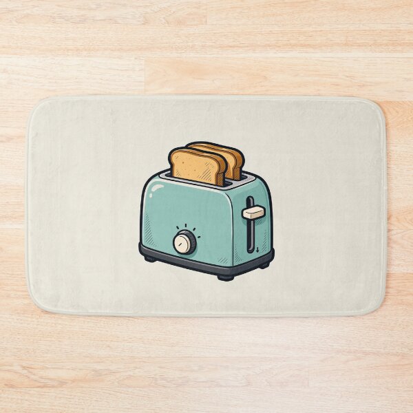 Item preview, Retro Teal Toaster with Toast Breakfast Kitchen Appliance Design designed and sold by American Spirit.