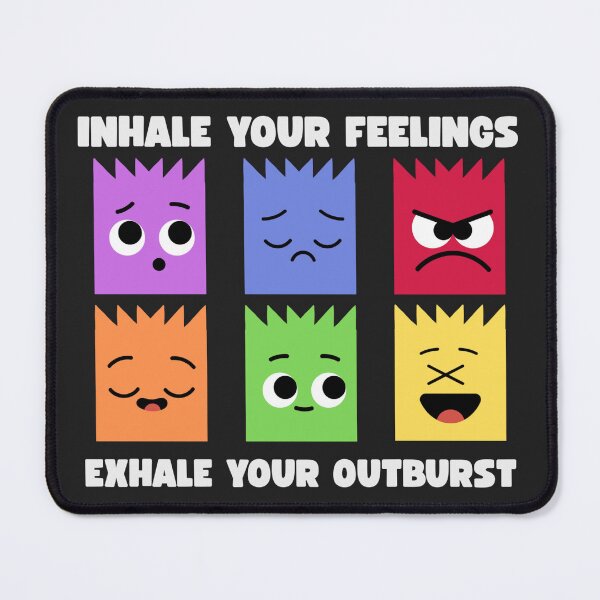 Item preview, Inhale Your Feelings Exhale Your Outburst Colorful Emotion Characters Mental Health Quote designed and sold by SHREE ART STUDIO.