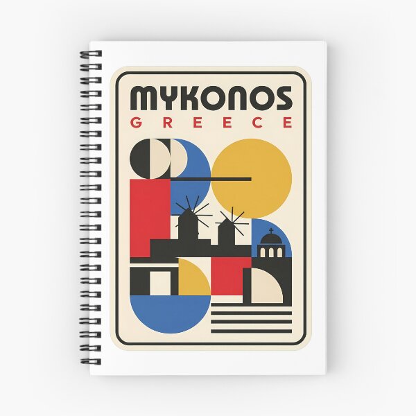 Item preview, Vintage Mykonos Greece Bauhaus Style Geometric Scene designed and sold by k3rstman1.