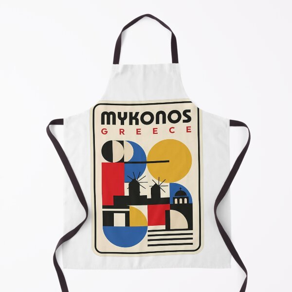 Item preview, Vintage Mykonos Greece Bauhaus Style Geometric Scene designed and sold by k3rstman1.
