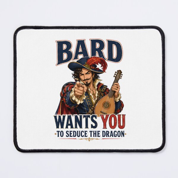 Item preview, Bard Wants You To Seduce The Dragon Tabletop Parody Art designed and sold by Fenay Designs.