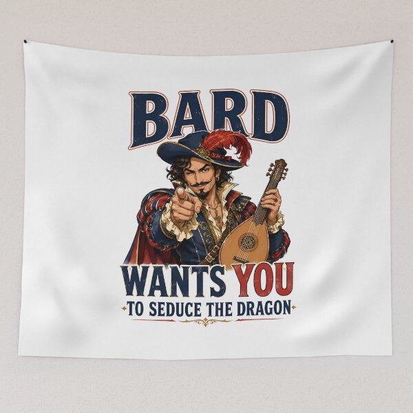 Item preview, Bard Wants You To Seduce The Dragon Tabletop Parody Art designed and sold by Fenay Designs.