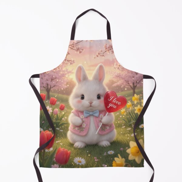 Item preview, Cute Fluffy Bunny with I Love You Heart – Magical Spring Garden Valentine Rabbit designed and sold by lovelistivkaa.