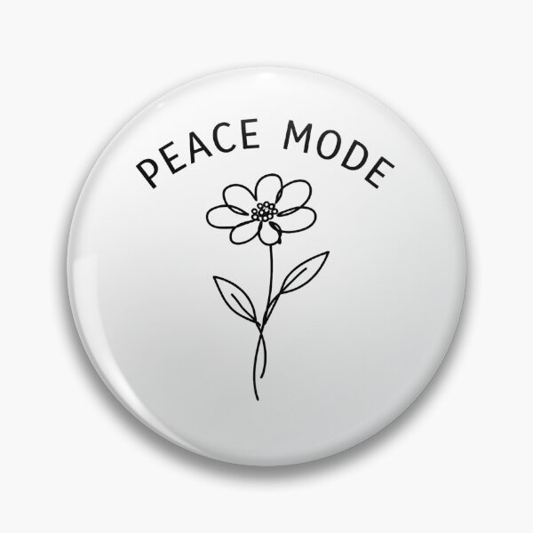 Item preview, A fine natural on white background black drawn flower with peace mode letters  designed and sold by wallartofmio.