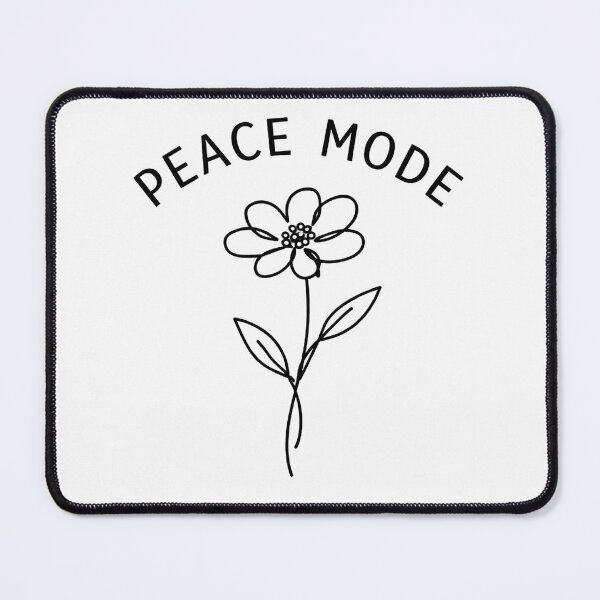 Item preview, A fine natural on white background black drawn flower with peace mode letters  designed and sold by wallartofmio.