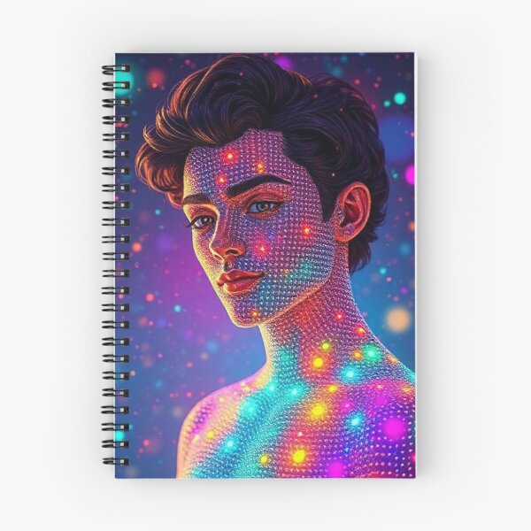 Item preview, Handsome Male with Multicolored Orbs | Surrealist Artistic Portrait designed and sold by RAISC.