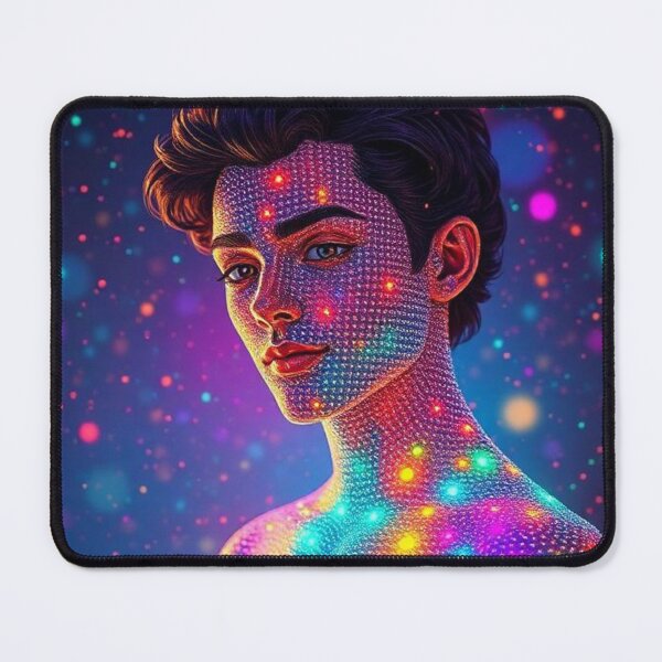 Item preview, Handsome Male with Multicolored Orbs | Surrealist Artistic Portrait designed and sold by RAISC.