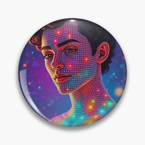 Item preview, Handsome Male with Multicolored Orbs | Surrealist Artistic Portrait designed and sold by RAISC.