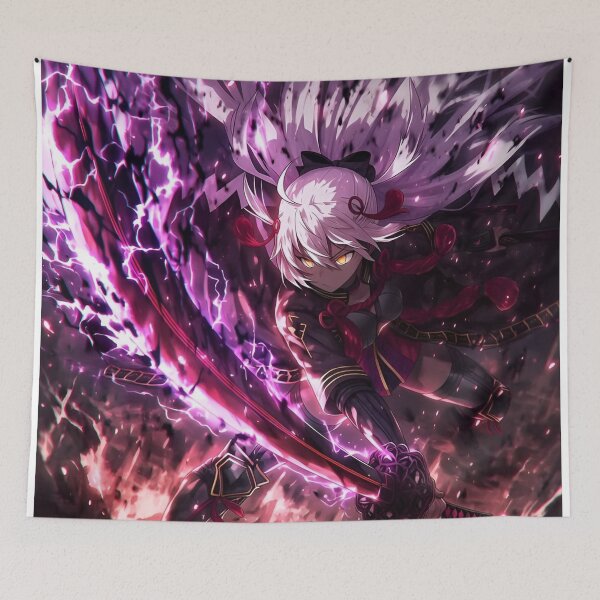 Item preview, Lightning Samurai Anime Girl | Dark Fantasy Warrior With Katana | Purple Energy Manga Artwork designed and sold by Dyan4.