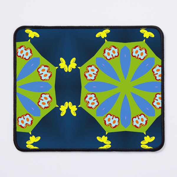Item preview, Navy and Bold Green Mandala Pattern designed and sold by Tinsleybluebell.