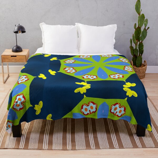 Item preview, Navy and Bold Green Mandala Pattern designed and sold by Tinsleybluebell.